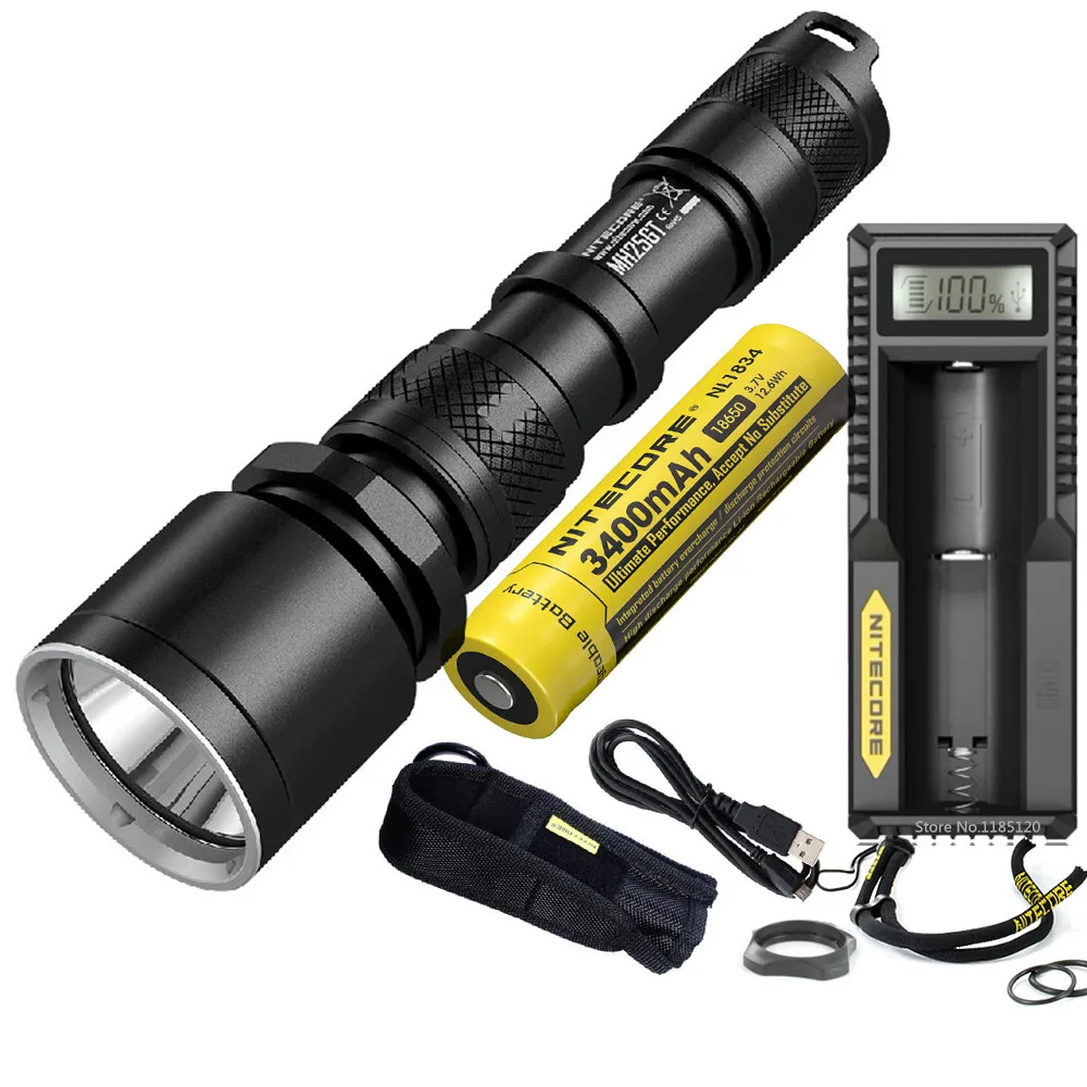 

NITECORE MH25GT Tactical Flashlight CREE XP-L HI V3 LED max 1000 lumen beam distance 452 meters torch with 18650 3400mAh battery