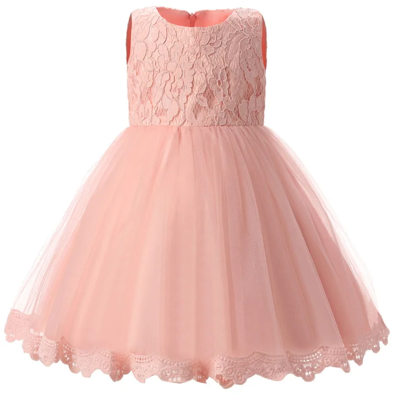 1 год на день рождения Платье для крещения для маленьких девочек бело-розовое кружевное праздничное бальное платье на крестины, платья для младенцев вечерние Платье для маленьких девочек на возраст 3, 6, 9, 12, 18, 24 месяцев - Цвет: GF