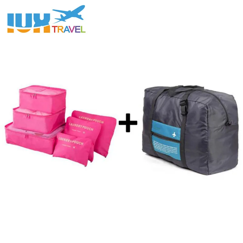 

Organizer for Travel Packing Cube Large Capacity Double Zipper Waterproof Bag Luggage Clothes Tidy Organizer Nylon Folding Bag