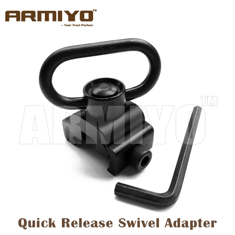 

Armiyo Tactical Quick Release 1.25 Inch Push Button Sling Loop Swivel Adapter Bolt 20mm Rail Mount Shooting Accessories