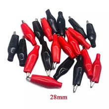 20pcs/lot 28 MM Metal Alligator Clip Crocodile clips Electrical Clamp for Testing Probe Meter With Plastic crocodile clamp