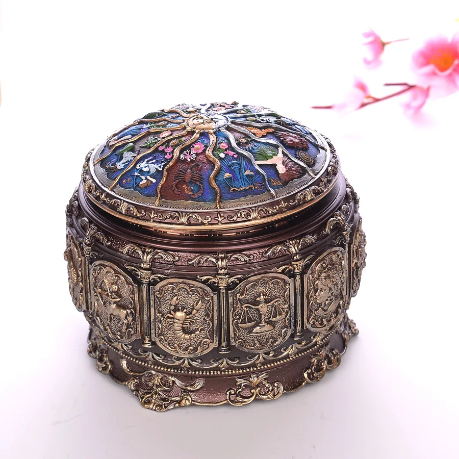 Preise Retro Tierkreis 12 Zeichen Musik Box Manuelle Kunst 12 Konstellation Musical Boxen mit Led Lichter Valentinstag Geburtstag geschenk