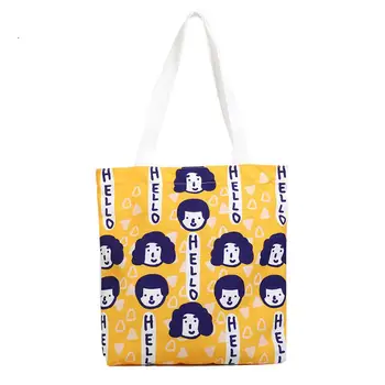 

PinShang Women Handbag Single Shoulder Bag Canvas Portable Travel Bag Cute Cartoon Girl Pattern Handbag Bags for Women 2018 ZK30