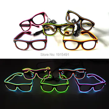 

Music Sensitive DC3V 20pcs Led Strip Neon Thread Camouflage Sunglasses Birthday Twin-Linear Illuminated Eyewear for Carnival