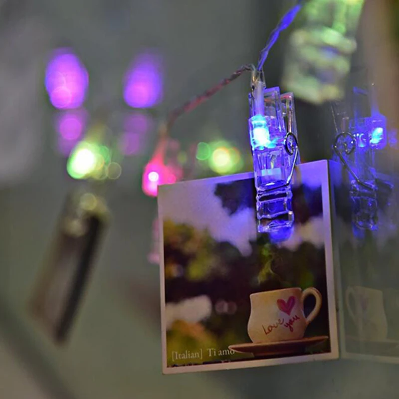 

USB String Lights Card Photo Clip String Lights Led Fairy Light Xmas Bedroom DIY Clothespin Shapes Battery Christmas Lamp