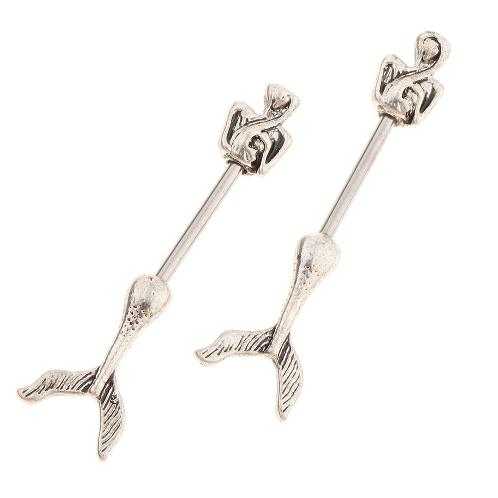 

MagiDeal Fish Shape Stainless Steel Barbaell NippleRing Shield 1.8mm Gauge Body Jewelry Lady Women Fashion