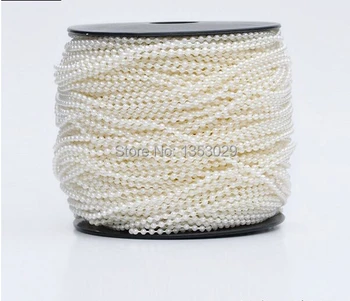 

Free Shipping 100Meters/Roll 2.5mm White/Ivory Cotton String Pearl Garland Bead Chain DIY Wedding Centerpiece Flower Accessories