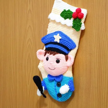 

Crochet handmade sock for festival snowman style model number SC0039
