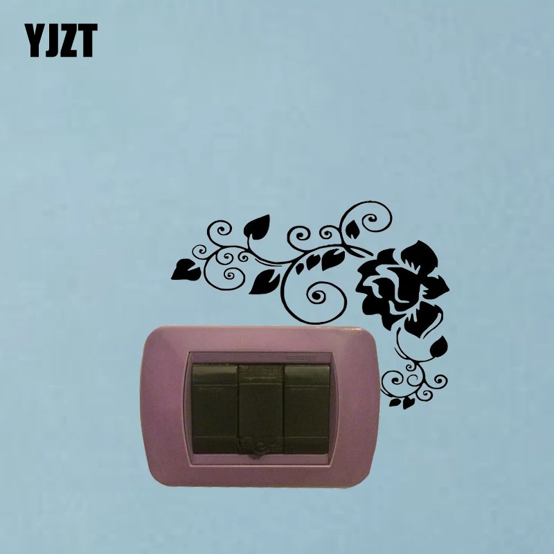 

Flowers Switch Sticker Personality Home Decoration Wall Stickers Black 7SS0628