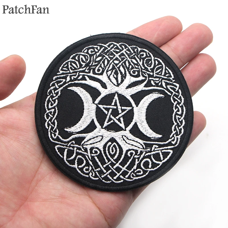 Patchfan подвеска Триединая богиня луны Патчи DIY вышитые значки железа/пришить шляпа