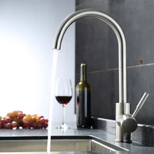 Современный 304 нержавеющая сталь 360 градусов вращения без свинцового смесителя, поворотная водосточная труба с очищающим щеткой никелем кухонный смеситель торнейра De Cozinha