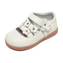 Обувь для девочек из натуральной кожи; белая детская обувь mary jane с маленькими цветами; обувь для маленьких детей на крестины; Свадебная официальная одежда