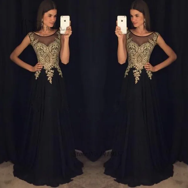 black and gold gala dress