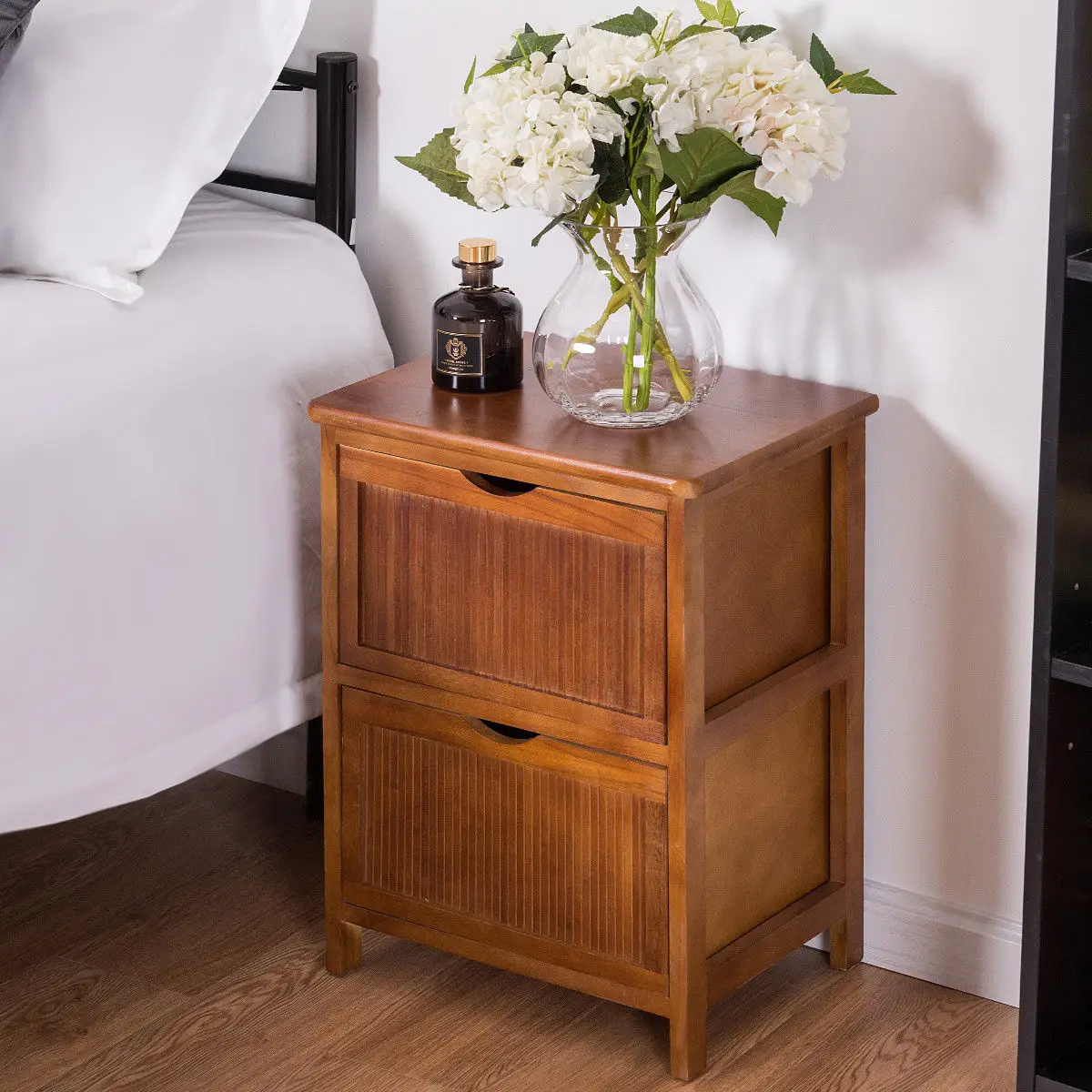 Giantex 2 Drawers Nightstand Contemporary Vintage Bedside Table Solid Wood End table Bedroom Furniture HW57057 Giantex 2 Drawers Nightstand Contemporary Vintage Bedside Table Solid Wood End table Bedroom Furniture HW57057