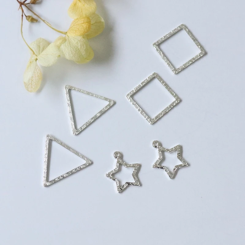 

" Fake One Penalty Ten " 12-18MM 20Pcs 925 Sterling Silver Jewellery Geometric Charms Findings Jewelry Beads