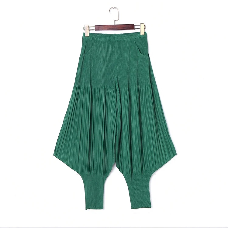 De Élastique Pantalon Yards Big Plier Femmes bleu vert D'été Women'pants Mode Harem Taille Plus Collants Miyak Plissée Lâche gris Sze Changpleat Noir 0WvXOIqwz