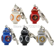 Única Venda de Star Wars BB8 BB-8 BB9E Figura 2.5 cm Dolls Keychain Anel Chave Modelos de Conjuntos de Blocos de Construção Tijolos starwars brinquedos