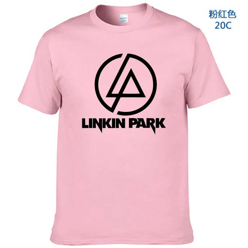 Летняя модная мужская футболка Lincoln LINKIN Park, хлопковая брендовая одежда Linkin, короткие топы, футболки - Цвет: Pink-B