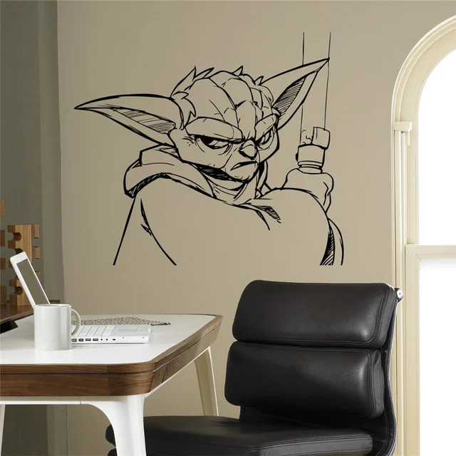 Yoda Star Wars Wall Vinyl Decal Jedi Master Wall Sticker Film Series