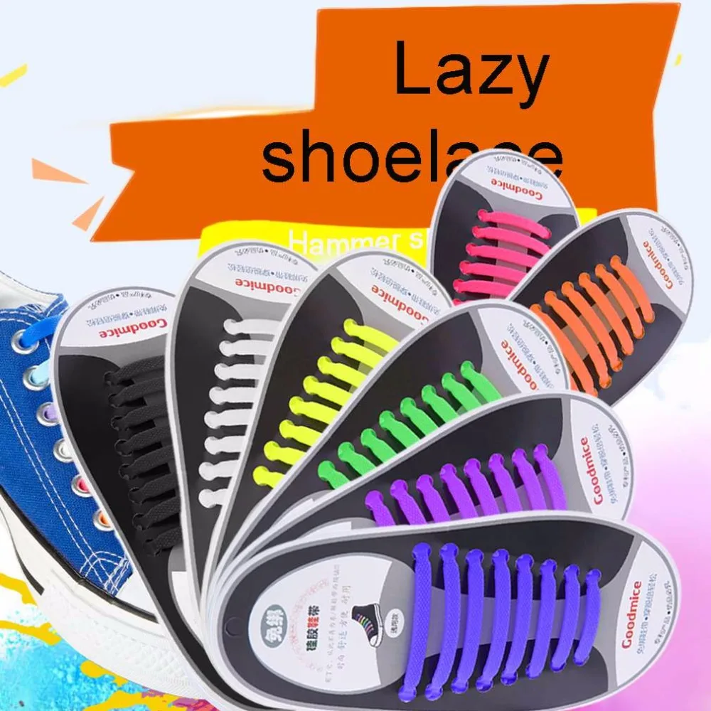 

16pcs/set 2017 Sneakers Fit Strap Colorful Shoelaces Design Lock Flat Lazy No Tie Shoelace Elastic Fit For All Sneakers