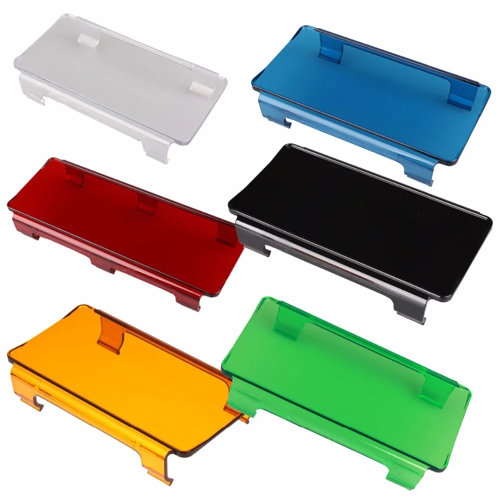 Light Cover 6 Inch Green Amber Clear Blue Black Red LED Light Bar Cover Lamp Hood Shell For