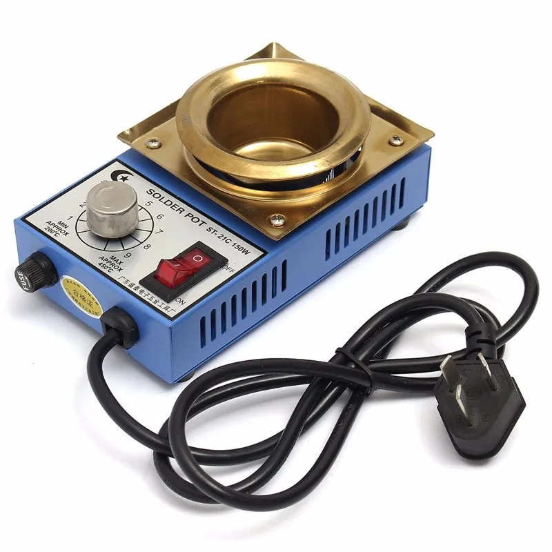 

220V 150W Solder Pot Soldering Desoldering Bath Titanium Plate 50mm 200-450 Degree