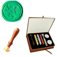 Custom Picture Logo Lion Wedding Wax Seal Stamp Sticks Box Set Kit Vintage