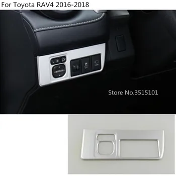 

car stick cover ABS chrome front Headlight light switch inner Trim frame lamp panel 1pcs For toyota RAV4 2016 2017 2018