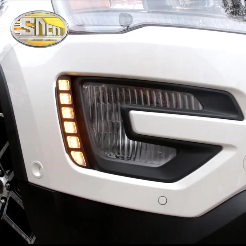 

SNCN 2PCS LED Daytime Running Light For Ford Explorer 2016 2017 Yellow Turn Signal Relay Waterproof 12V DRL Fog Lamp Decoration