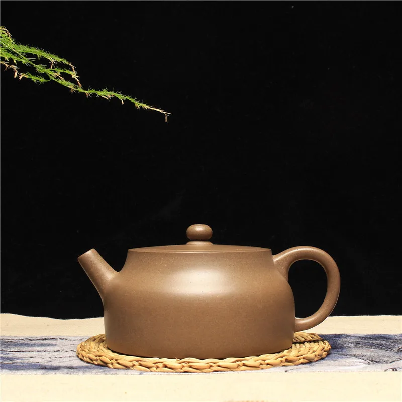 

Yixing Famous Dark-red Enameled Pottery Teapot Raw Ore Section Mud Wenyu Purple Sand Teapot Full Manual Teapot