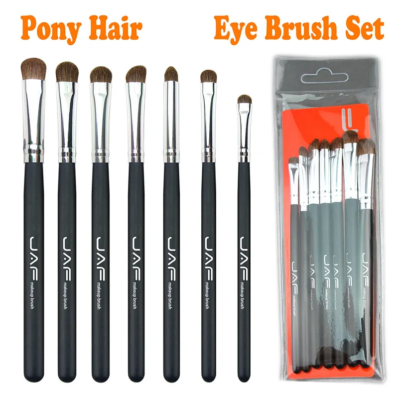 

JAF 7 Pcs/Set Eyeshadow Makeup Brushes Kits Natural Pony Hair Make Up Brushes Mini Eyeshadow Brushes Professional Makeup Tool