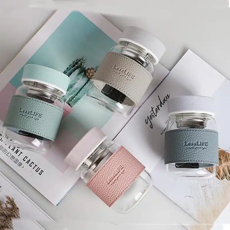 360 мл стеклянные бутылки для воды с фильтром из нержавеющей стали для заварки чая Открытый Портативный Стеклянный бокал для вина для кофе ча...