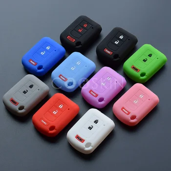

100pcs/lot 3 button key silicone car key case cover set for Mitsubishi Mirage asx lancer 10 outlander colt LANCER Grandis Pajero
