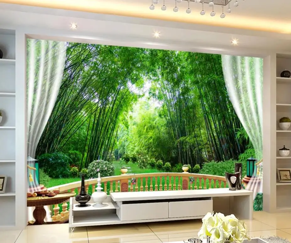 Fresh natural balcony bamboo wall background mural 3d wallpaper 3d wall papers for tv backdrop Fresh natural balcony bamboo wall background mural 3d wallpaper 3d wall papers for tv backdrop