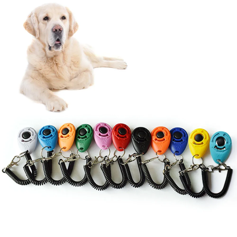 

1pc Pet Trainer Pet Dog Training Dog Clicker Adjustable Sound Key Chain And Wrist Strap dog Train Clicker trainning products