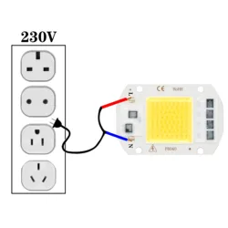 High - Power COB LED Chip Bulb - 50W 220V 60X40mm (Warm white)