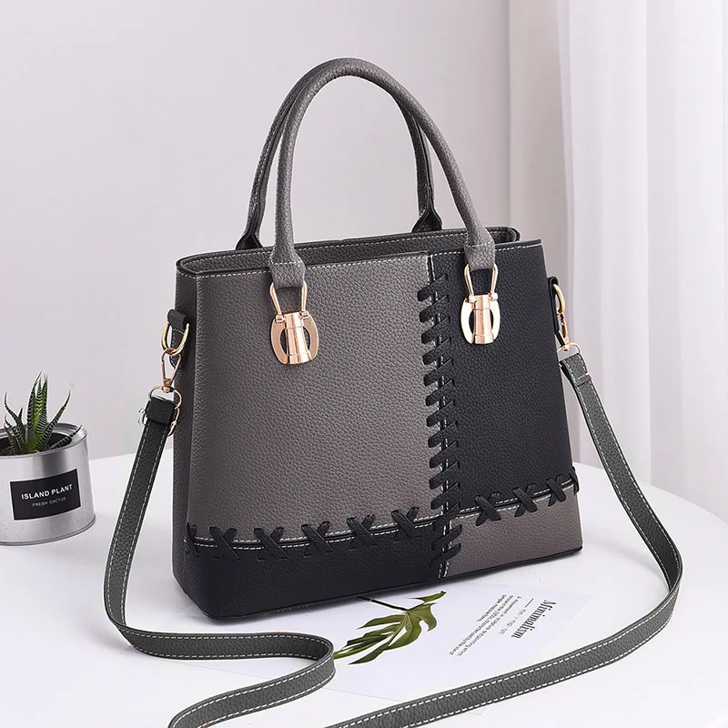PU Leather Women Stitching Handbag Fashion Female Holiday Shoulder Bags INS Lady Casual Messenger Bag Exquisite Crossbody SS7282 (5)