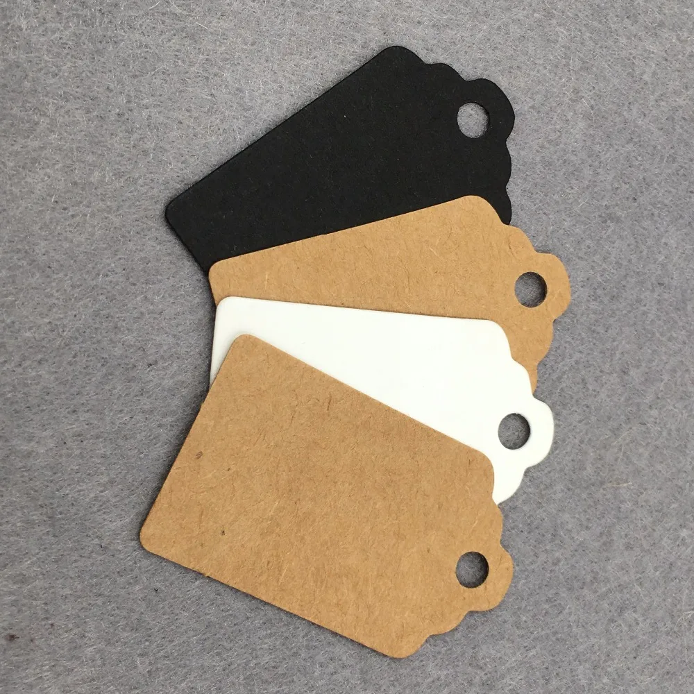 200pcs 5*3cm Kraft Brown Hang Tags DIY Handmade Gift Tags blank Tag