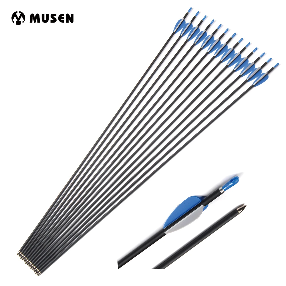 

24pcs Archery Carbon Arrows 32 inch Spine 1200 Out Diameter 5.6 mm Arrows For Compound/Recurve Bow