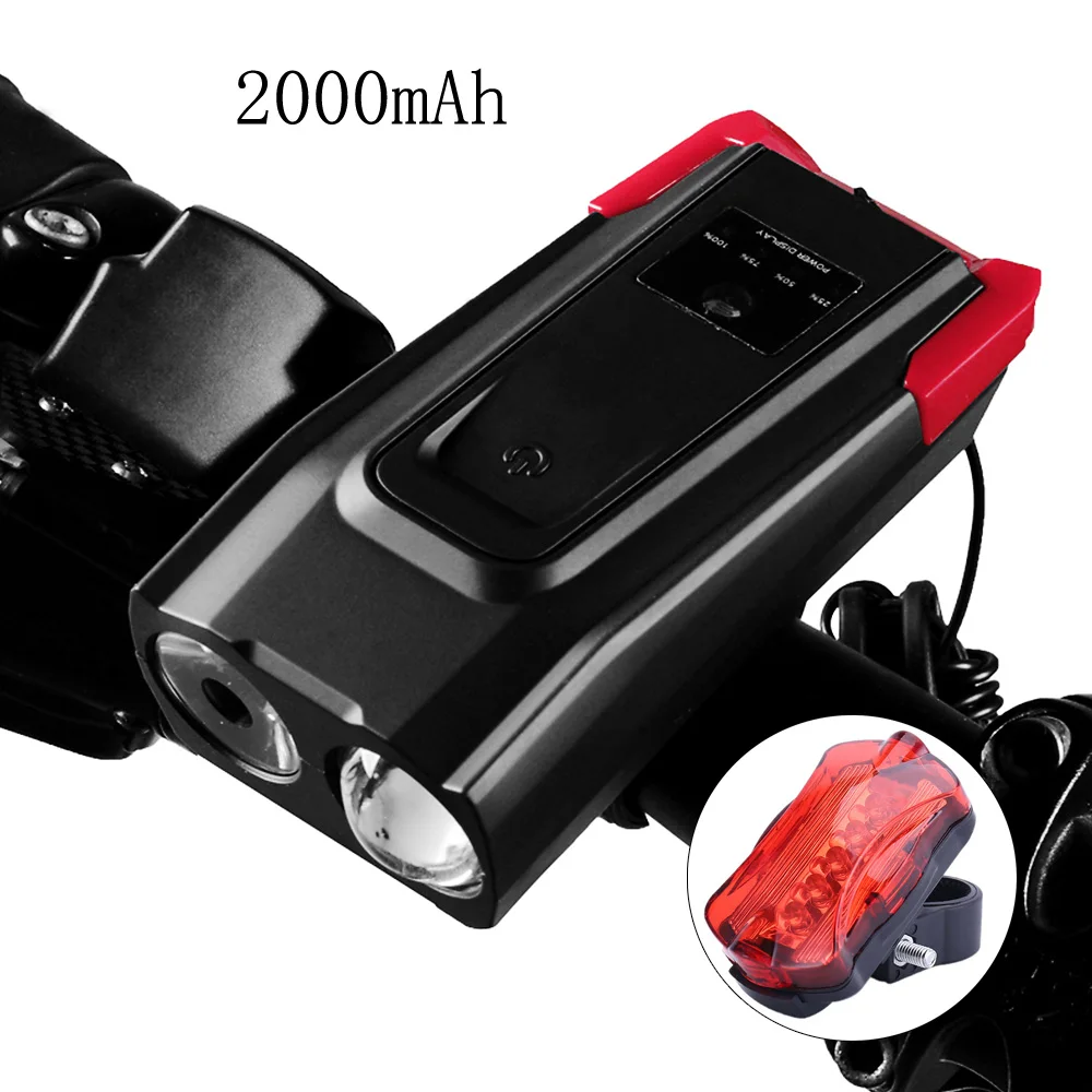 Vertvie 2000/4000mAh USB Перезаряжаемый умный головной светильник, велосипедный передний светильник, велосипедный светильник, рожок 800 светодиодный велосипедный фонарь, велосипедный светильник