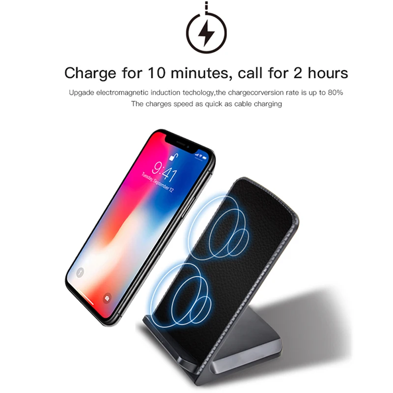 Mixza LS01 кожа магнит QI Беспроводной Зарядное устройство fastfor iPhone 8/x зарядного