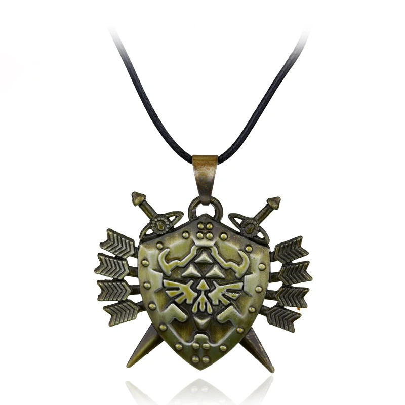 Zelda Princess Necklace Pendant For Women Men Arrow Sword On Shield
