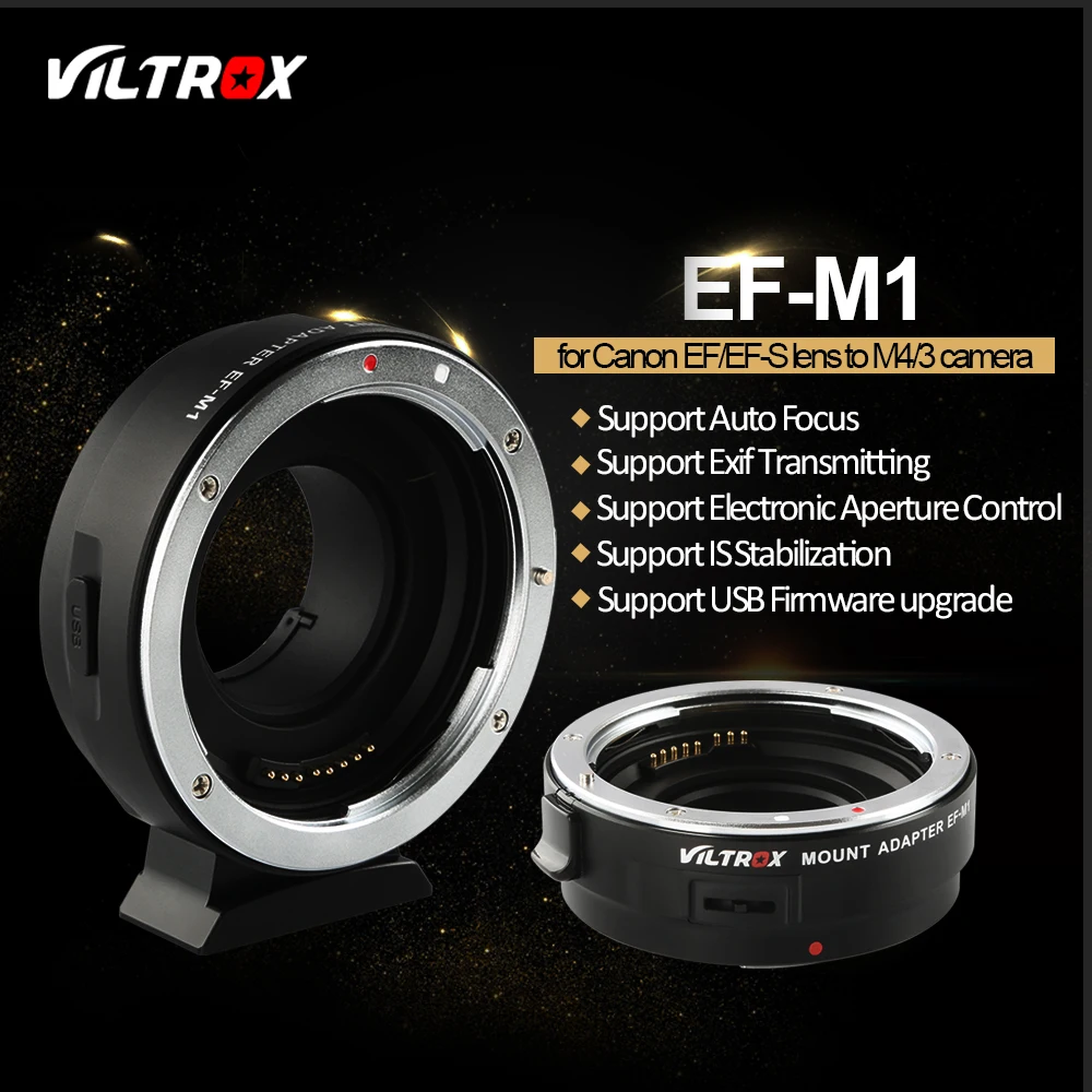 Viltrox EF-M1 Auto Focus Exif Lens Adapter for Canon EOS EF EF-S Lens to M4/3 Camera GH4 GH5 GF6 GF