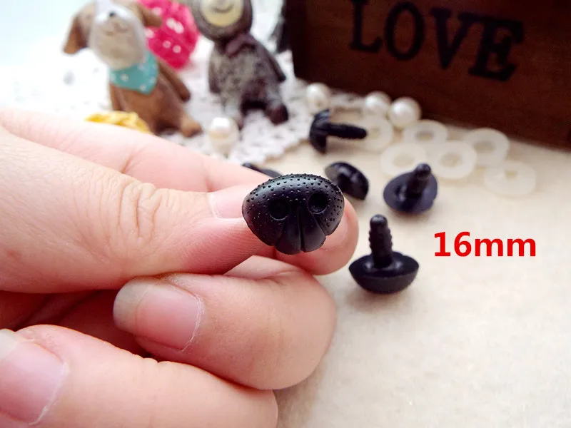 trolls doll 20pcs Safety Plastic Dog Noses Black Color 8mm/9mm/10mm/12mm/16mm can be chosen come with washers raggedy ann