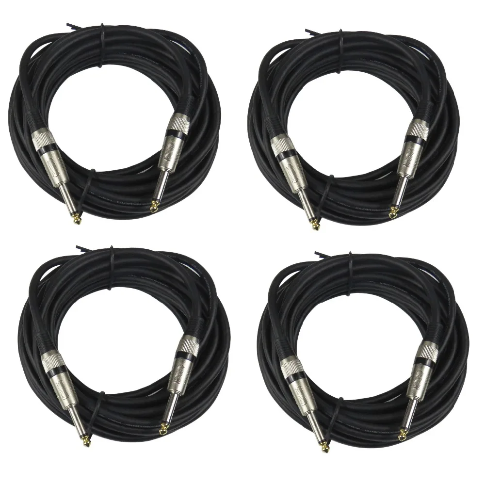 

STARAUDIO SSSC-750CM 4Pcs 25 FT (7.5M) Instrument Guitar Audio Speaker 1/4" to 1/4" Mono Male Cord Cables