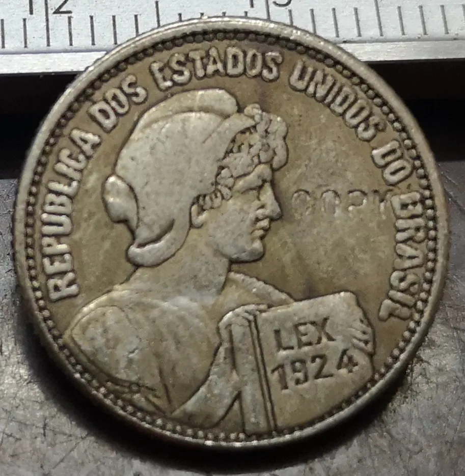 

1924 Brazil 100 Reis Silver Plated Copy Coin