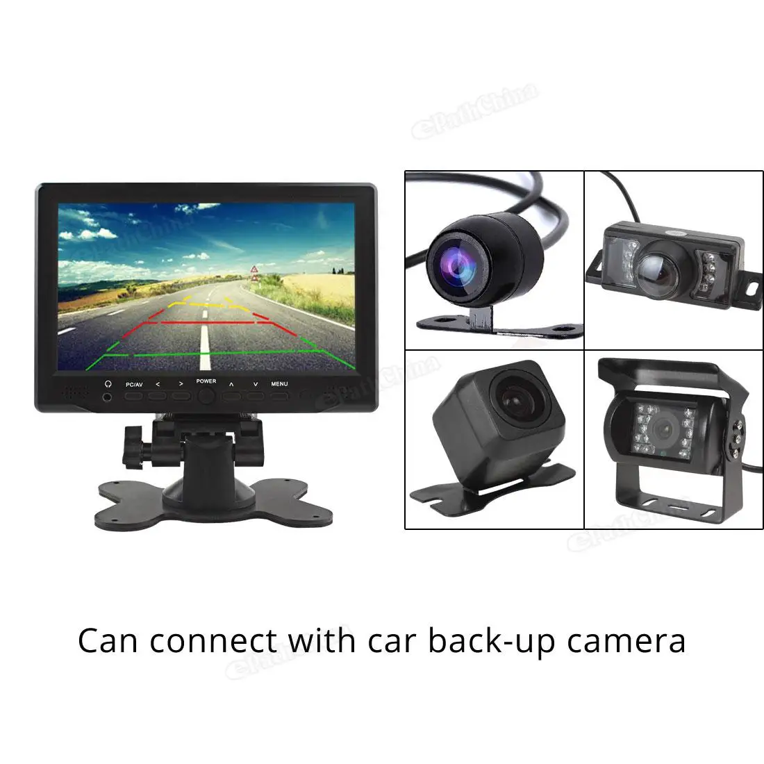 7 дюймов 800x480 TFT LCD цветной автомобильный монитор Поддержка HDMI интерфейс AV VGA