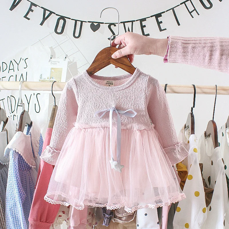 

2019 Autumn Baby Girl Dress Cotton Long Sleeve Kids Dress Fashion Infant Clothes