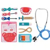 Unisex Toddler Pretend Play Stethoscope Toy Doctor Toys Wood Simulation Dentist Toy Accessories Small Nurses Injection Tool Girl 2