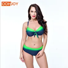 2018 Plus Size Bikini Women Swimsuit Gradient Green Bathing Suit 48-56 Bow Knot Swimwear Adjustable Straps Beachwear Bikini Set 2018 Plus Size Bikini Women Swimsuit Gradient Green Bathing Suit 48-56 Bow Knot Swimwear Adjustable Straps Beachwear Bikini Set